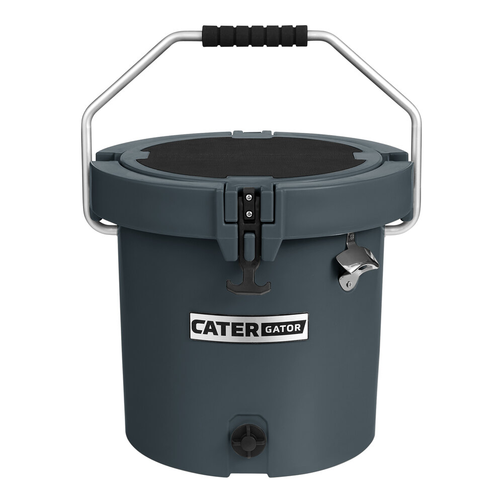 CaterGator CCG20CHR Charcoal 20 Qt. Round Rotomolded Outdoor Cooler / Ice Chest