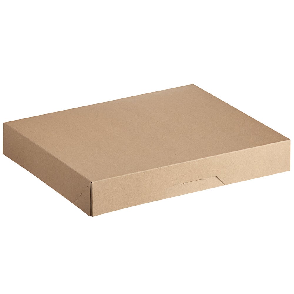 Baker's Lane 15" x 11 1/2" x 2 1/4" Kraft Customizable Auto-Popup Donut / Bakery Box - 100/Case