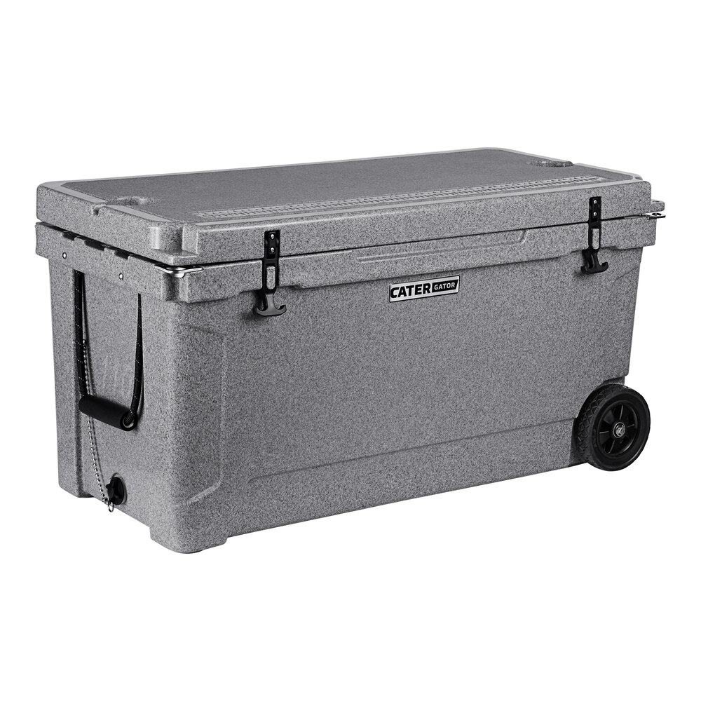 CaterGator CG100SPGW Gray 110 Qt. Mobile Rotomolded Outdoor Cooler / Ice Chest
