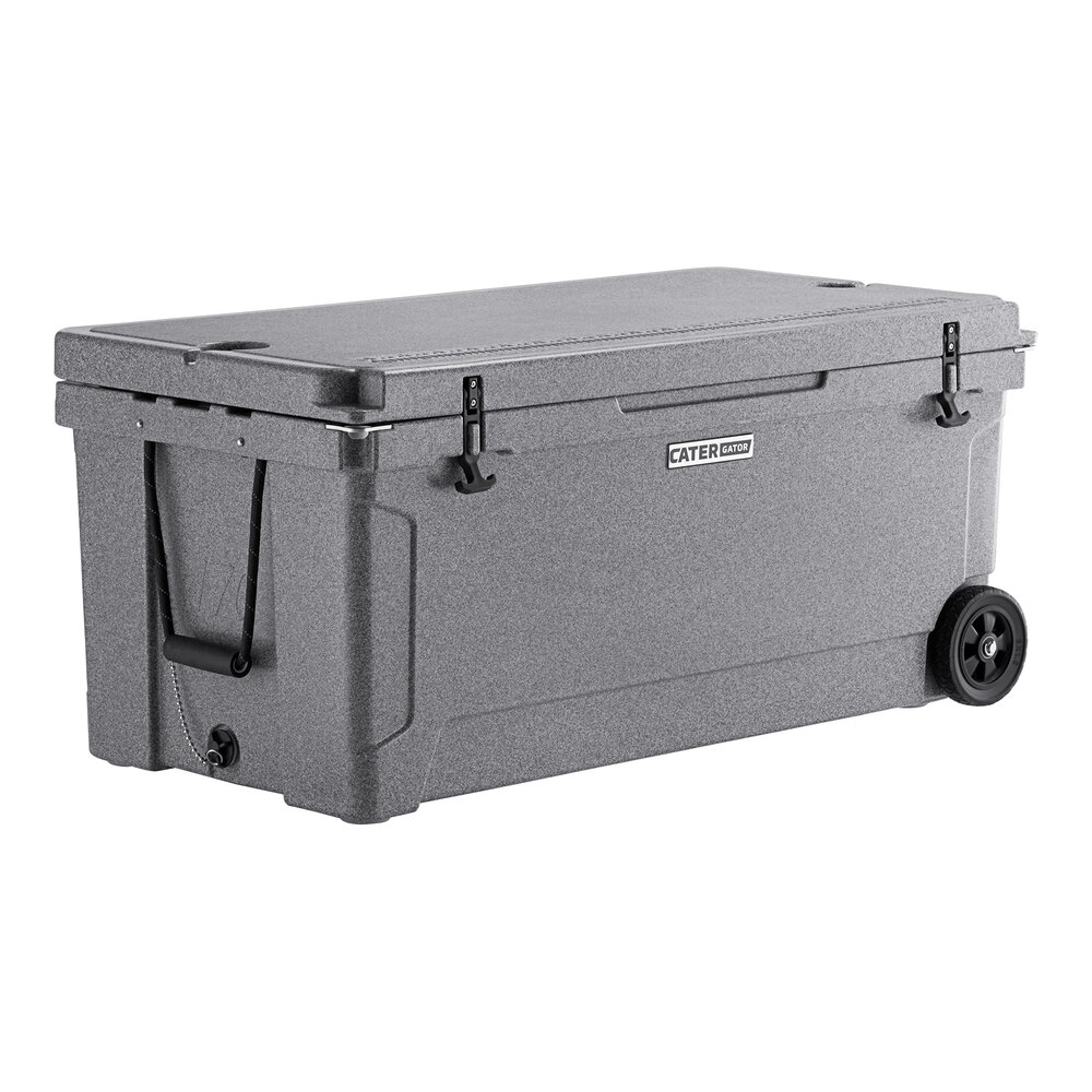 CaterGator CG170PGW Gray 170 Qt. Mobile Rotomolded Outdoor Cooler / Ice Chest
