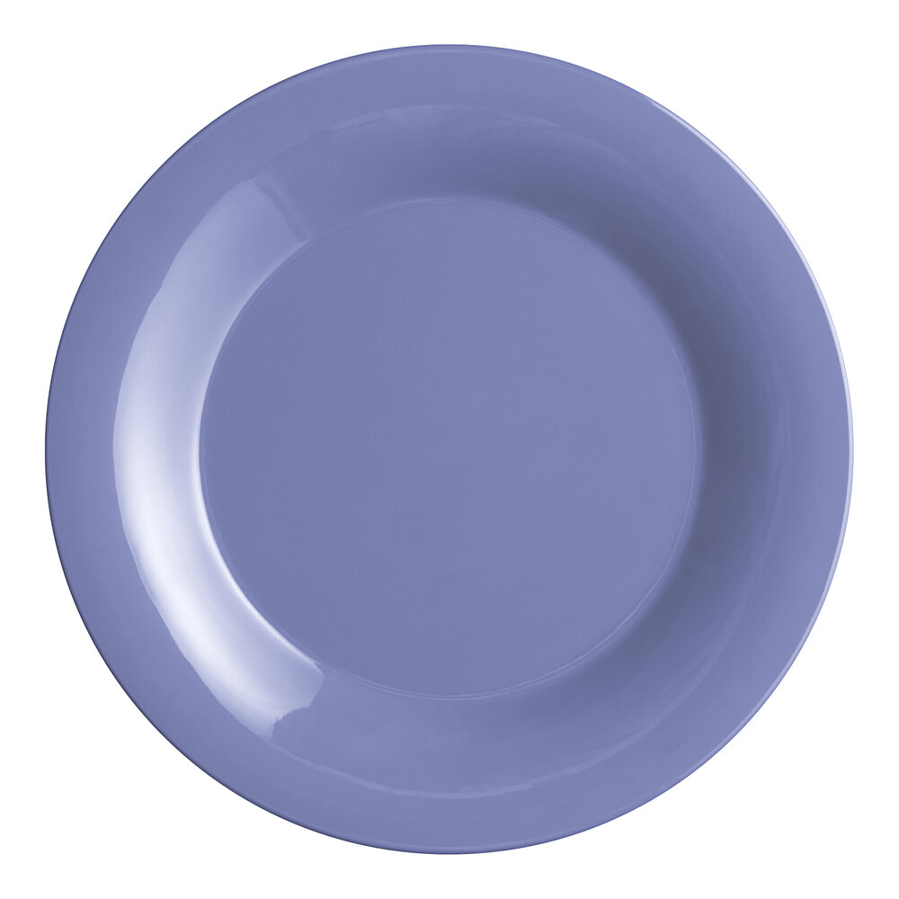 Acopa Foundations 10 5/8" Purple Wide Rim Melamine Plate - Sample