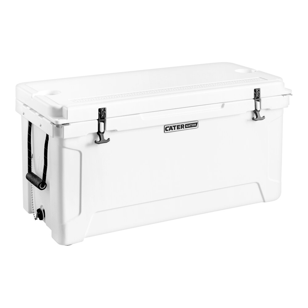 CaterGator CG100WH White 110 Qt. Rotomolded Outdoor Cooler / Ice Chest