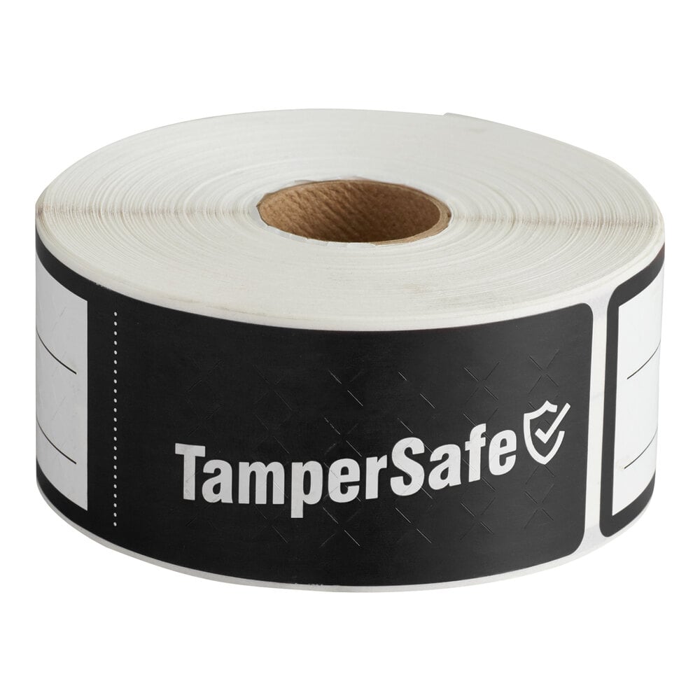 Choice TamperSafe 6" x 1 1/2" Customizable Black Paper Tamper-Evident Label - 250/Roll