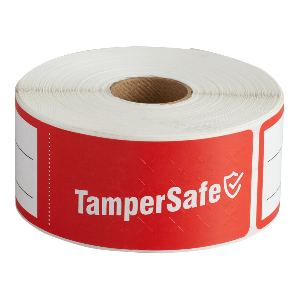 Choice TamperSafe 6" x 1 1/2" Customizable Red Paper Tamper-Evident Label - 250/Roll