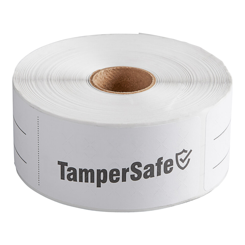 Choice TamperSafe 6" x 1 1/2" Customizable White Paper Tamper-Evident Label - 250/Roll
