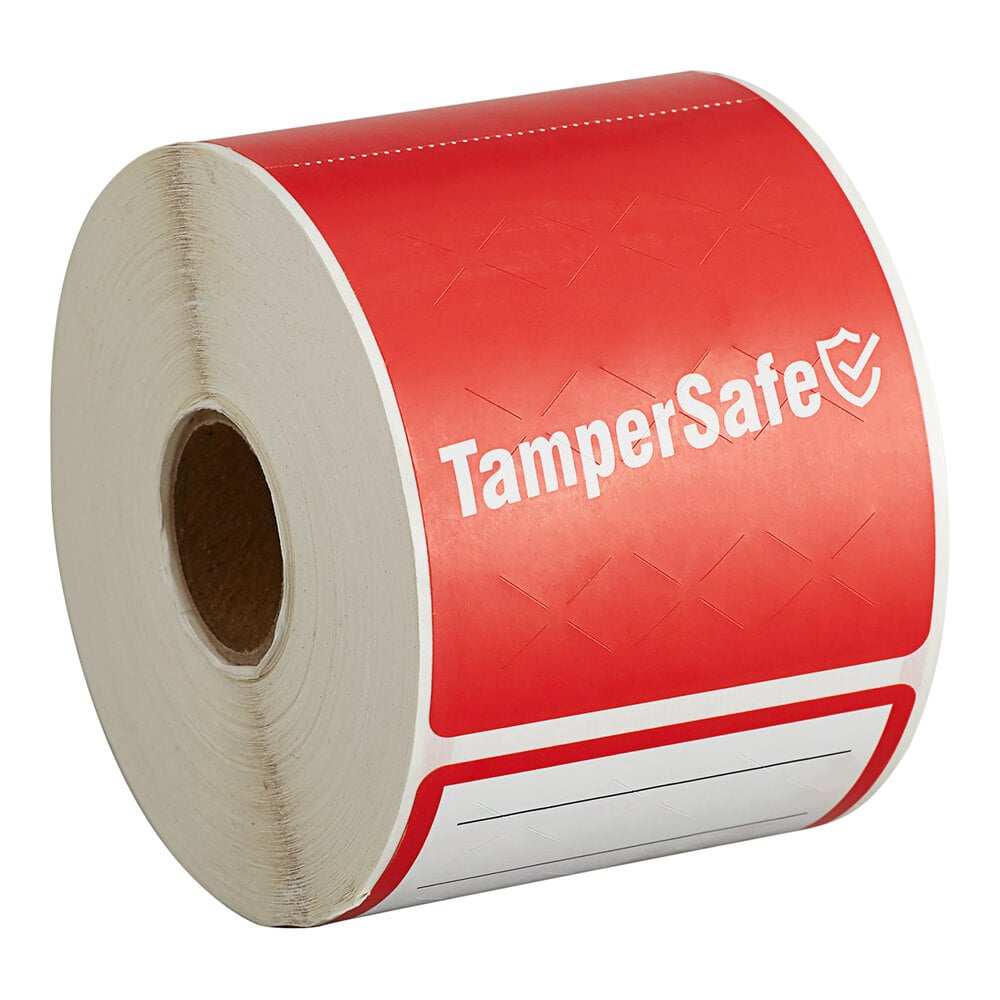 Choice TamperSafe 6" x 2 1/2" Customizable Red Paper Tamper-Evident Label - 250/Roll