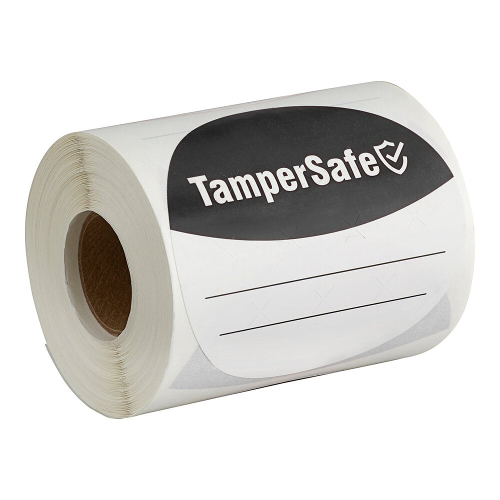 Choice TamperSafe 3" Round Customizable Black Paper Tamper-Evident Label - 250/Roll