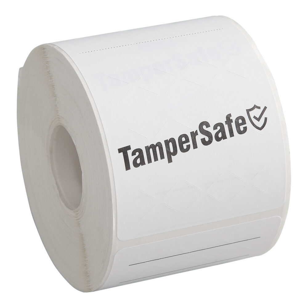 Choice TamperSafe 6" x 2 1/2" Customizable White Paper Tamper-Evident Label - 250/Roll