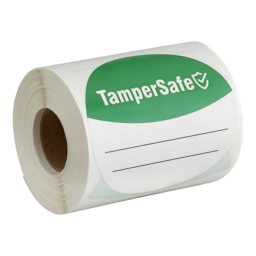 Choice TamperSafe 3" Round Customizable Green Paper Tamper-Evident Label - 250/Roll