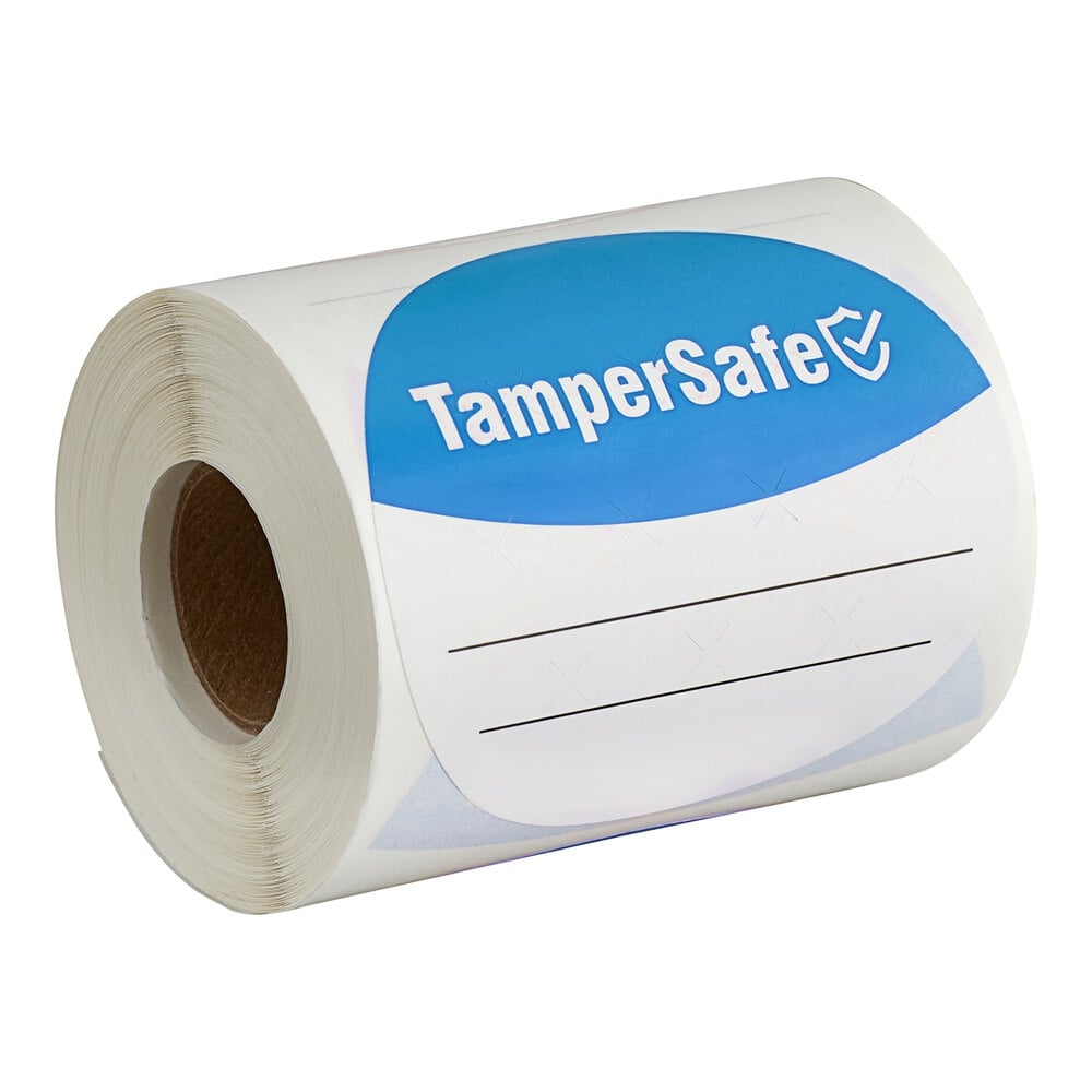 Choice TamperSafe 3" Round Customizable Blue Paper Tamper-Evident Label - 250/Roll
