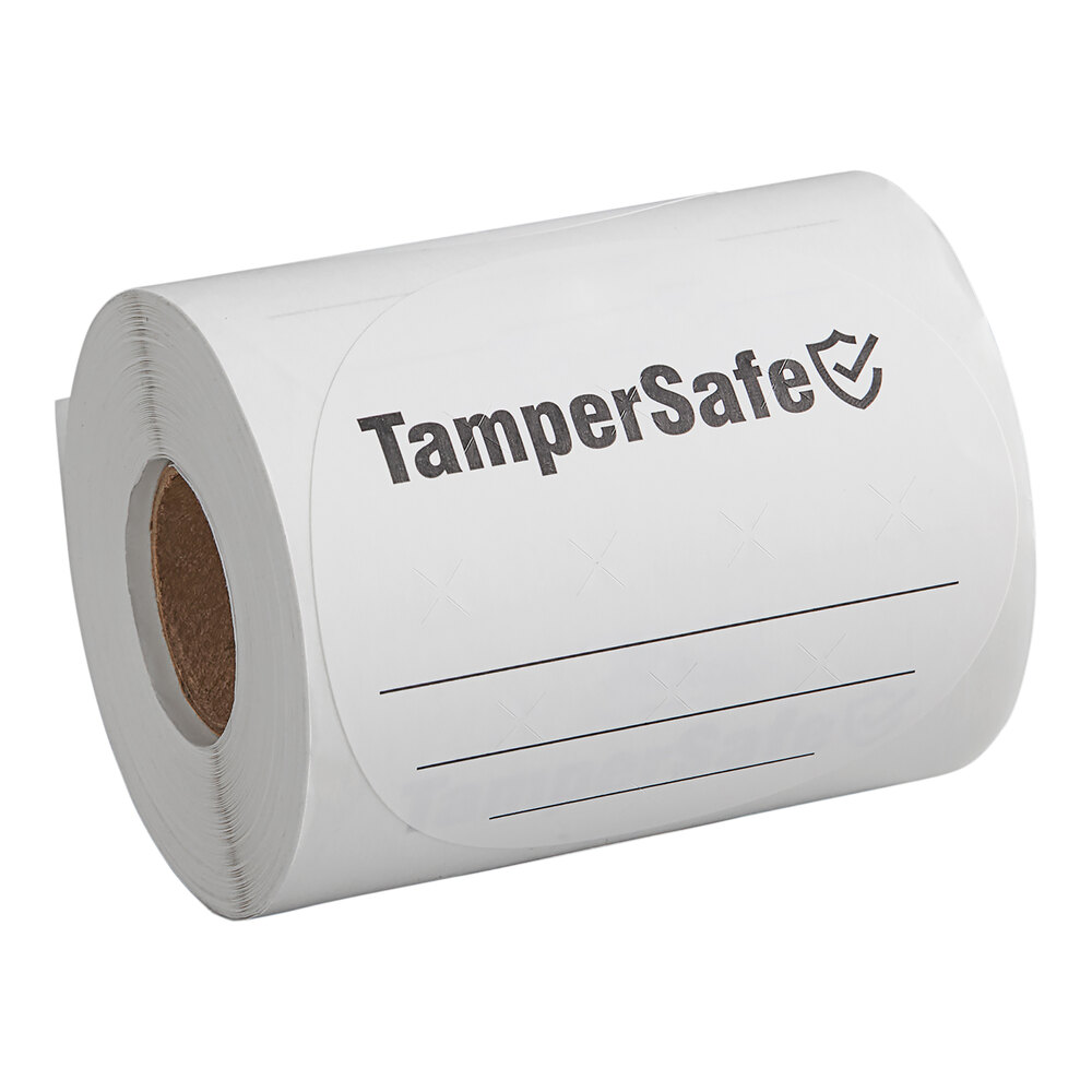 Choice TamperSafe 3" Round Customizable White Paper Tamper-Evident Label - 250/Roll