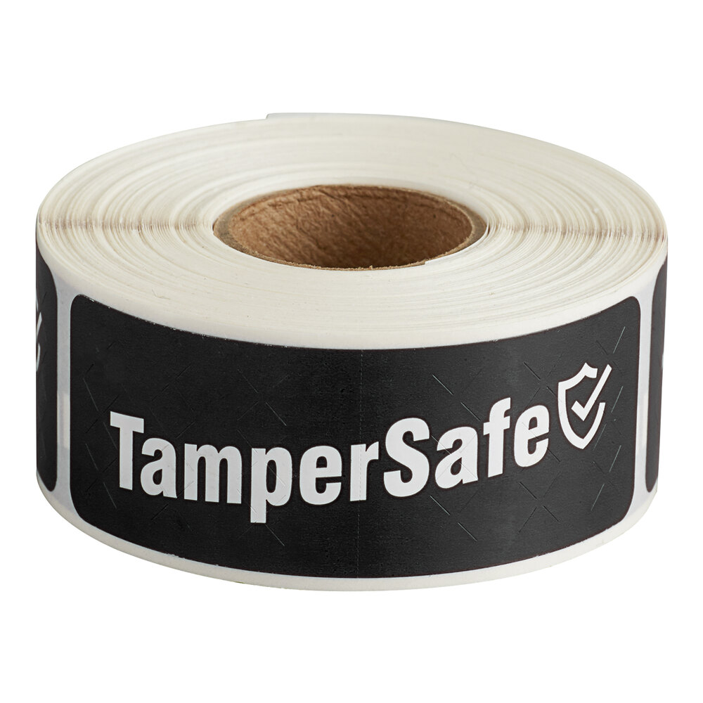 Choice TamperSafe 3" x 1" Customizable Black Paper Tamper-Evident Label - 250/Roll