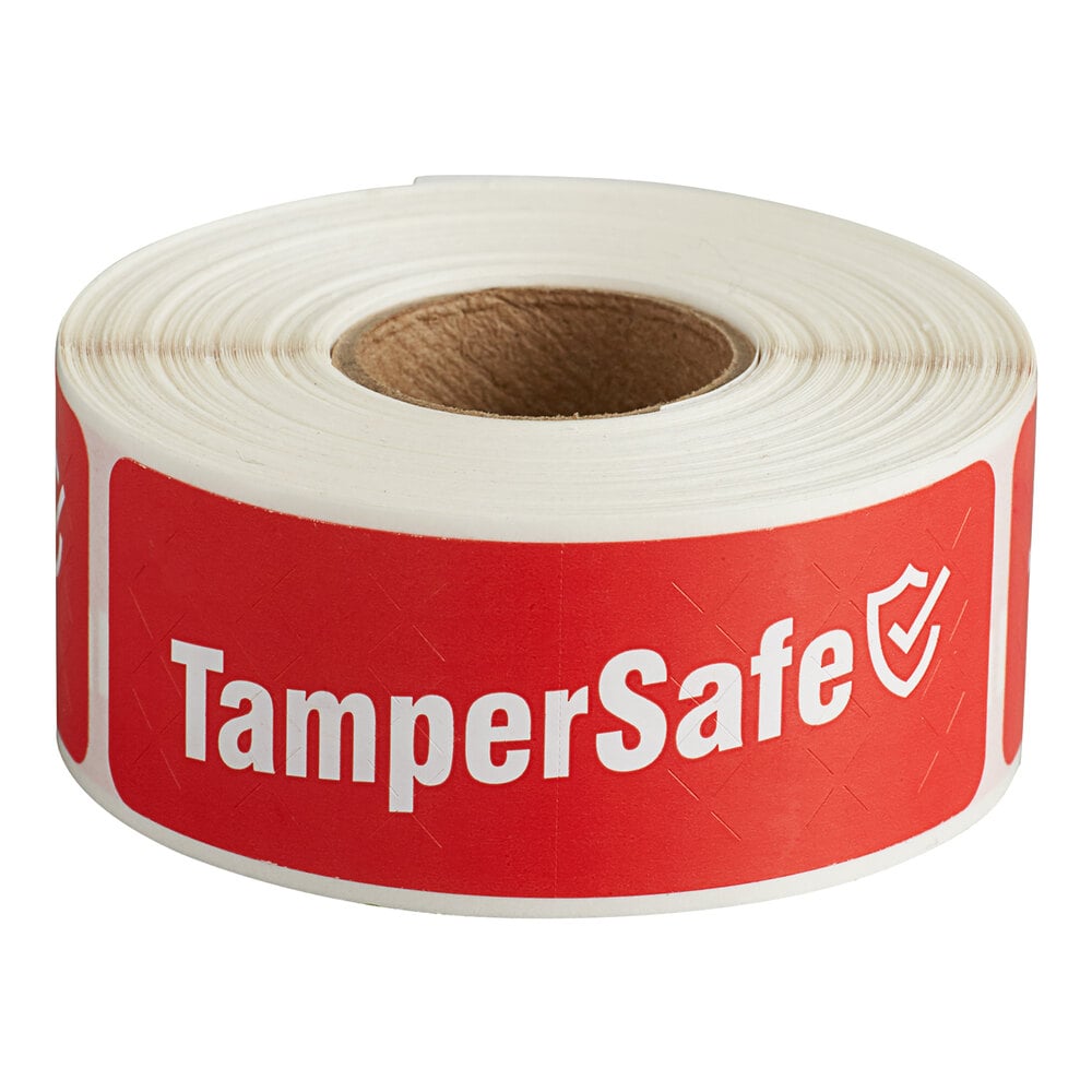Choice TamperSafe 3" x 1" Customizable Red Paper Tamper-Evident Label - 250/Roll