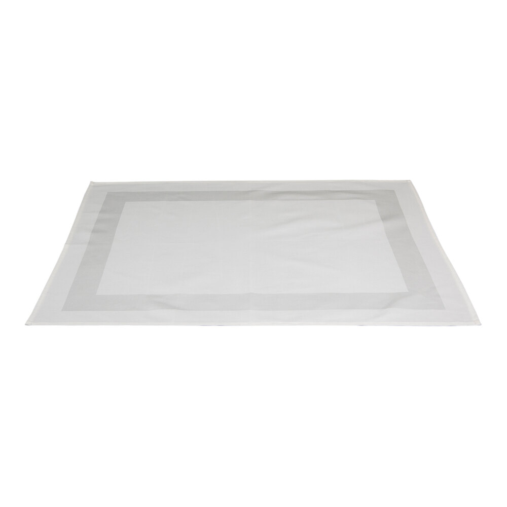 Garnier-Thiebaut 22" x 30" White Satin Band 100% ELS Cotton Bedside Mat - 250/Case