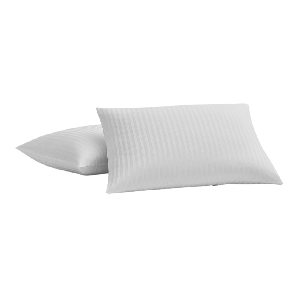 Garnier-Thiebaut Riviera T-300 30" x 21" White Tone-on-Tone Stripe Standard Size Sateen Weave 100% ELS Cotton Pillowcase - 120/Case