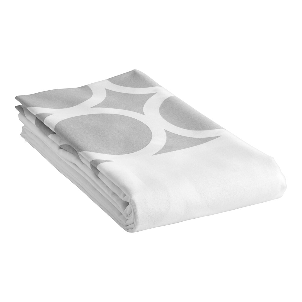 1888 Mills Beyond Impressions 120" x 114" King Size Gray Circles 100% Spun Polyester Top Sheet - 12/Case
