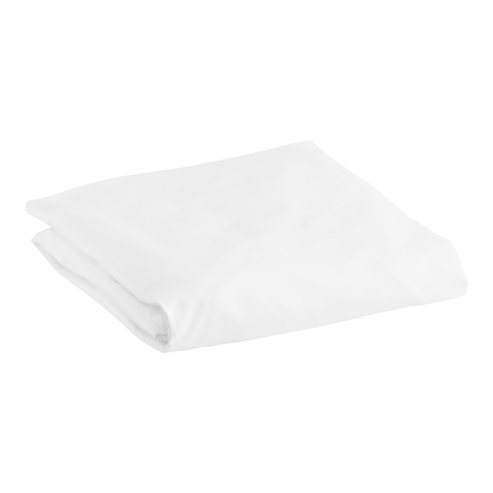 Garnier-Thiebaut Georgetown T-300 80" x 78" x 17" White King Size Sateen Weave Cotton / Polyester Fitted Sheet - 20/Case