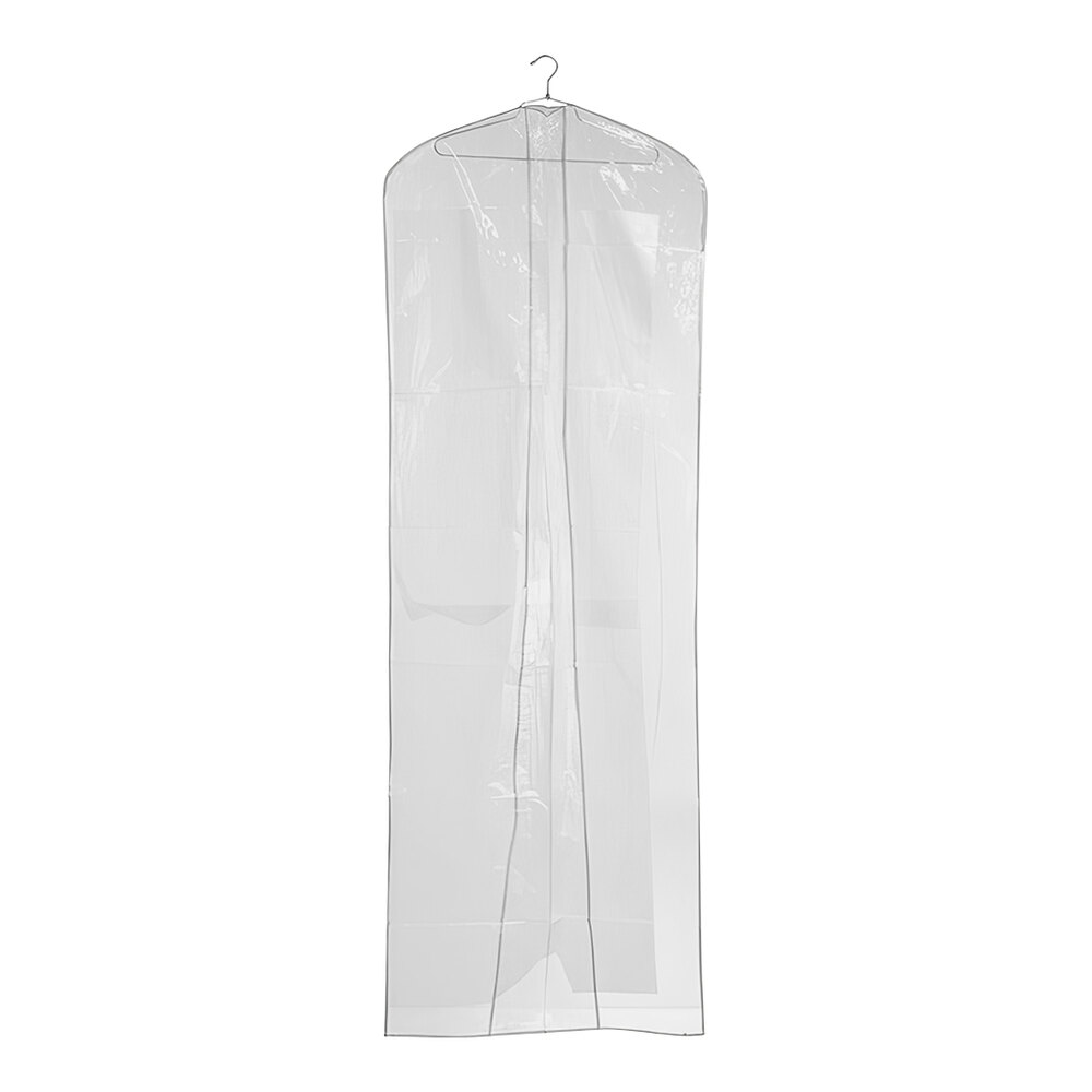 24" x 72" Clear 2 Gauge Vinyl Overlap Garment Bag - 12/Case