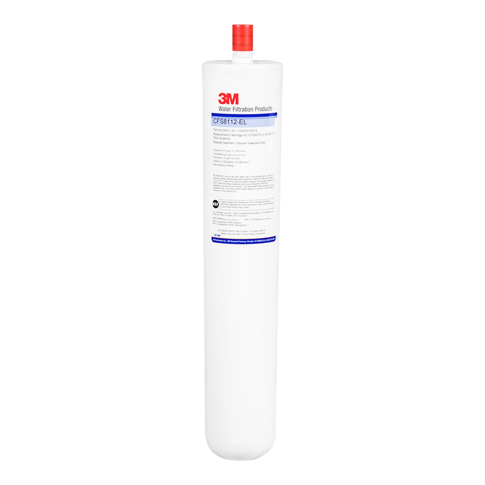 3M Water Filtration Products CFS8112EL 17 1/8" Replacement Sediment, Chlorine Taste and Odor Reduction Cartridge - 1 Micron and 1.67 GPM