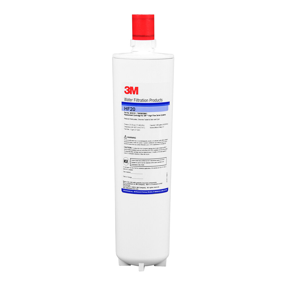 3M Water Filtration Products HF20 Sediment, Cyst, Chlorine Taste and Odor Reduction Cartridge - 0.5 Micron and 1.5 GPM