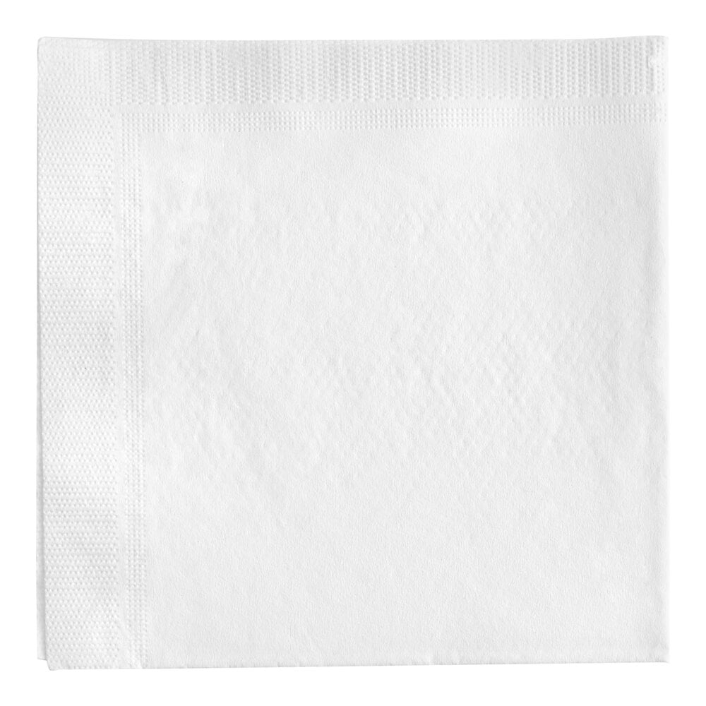 Choice White Customizable 3-Ply 1/4 Fold Beverage Napkin 10" x 10" - 50/Sample