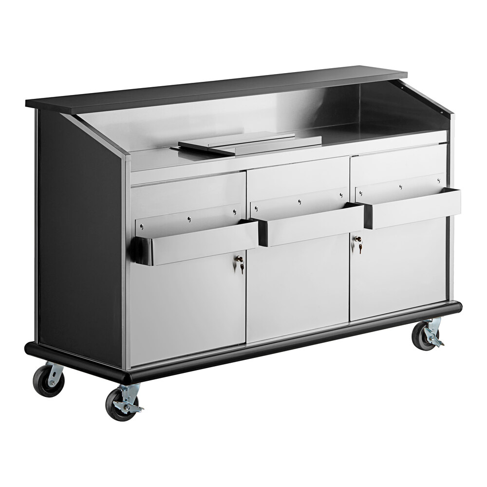 Advance Tabco AMD-6B 74" Heavy-Duty Portable Bar with Stainless Steel Doors and Interior
