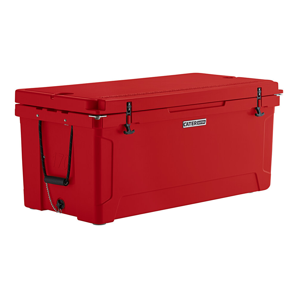 CaterGator CG170RD Red 170 Qt. Rotomolded Outdoor Cooler / Ice Chest