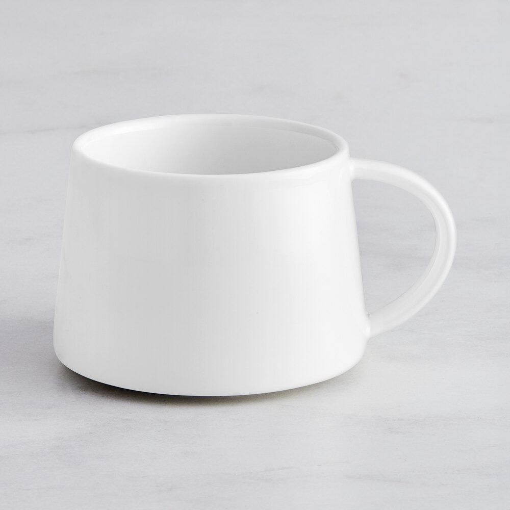Acopa Lore 8.5 oz. Bright White Stackable Porcelain Cup - Sample