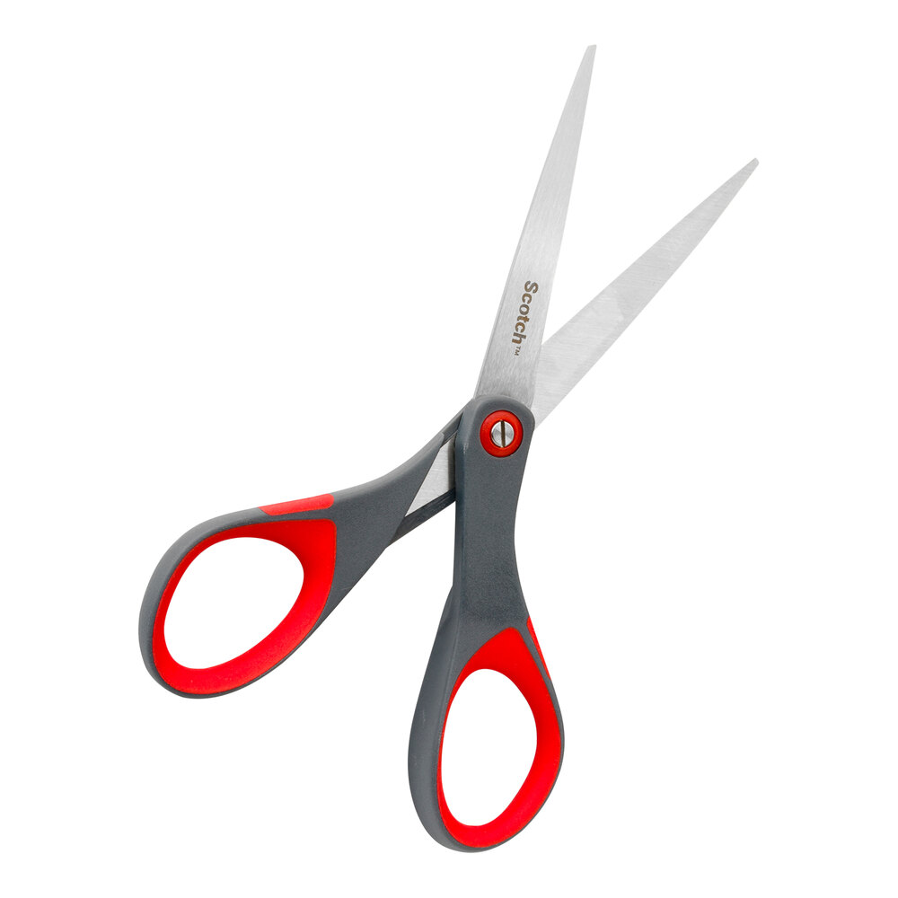 3M Scotch™ 6" Stainless Steel Pointed Tip Precision Scissors with Red and Dark Gray Handle