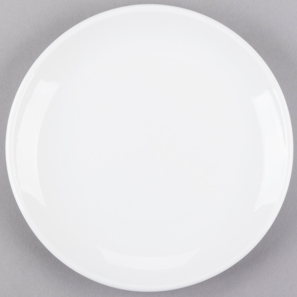 Libbey Porcelana 7 1/4" Bright White Round Porcelain Coupe Plate - Sample