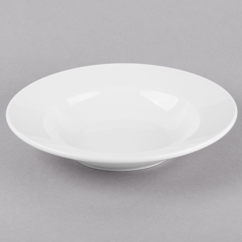 Libbey Porcelana 11 oz. Bright White Porcelain RD Soup Bowl - Sample