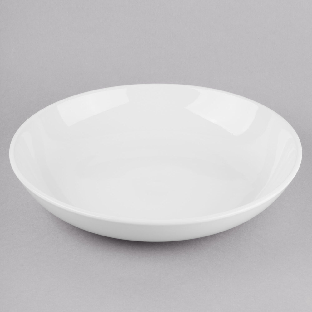 Libbey Porcelana 62 oz. Bright White Porcelain Low Bowl - Sample