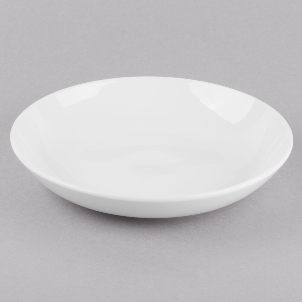 Libbey Porcelana 30 oz. Bright White Porcelain Low Bowl - Sample