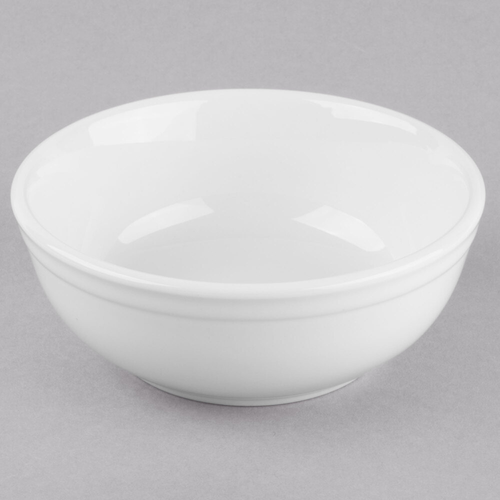 Libbey Porcelana 15 oz. Bright White Porcelain Oatmeal Bowl - Sample