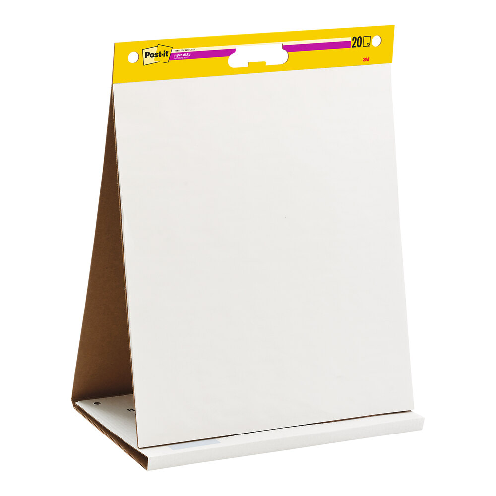 3M Post-It® 20" x 23" 20 Sheet White Tabletop Sticky Easel Pad with Dry Erase Surface