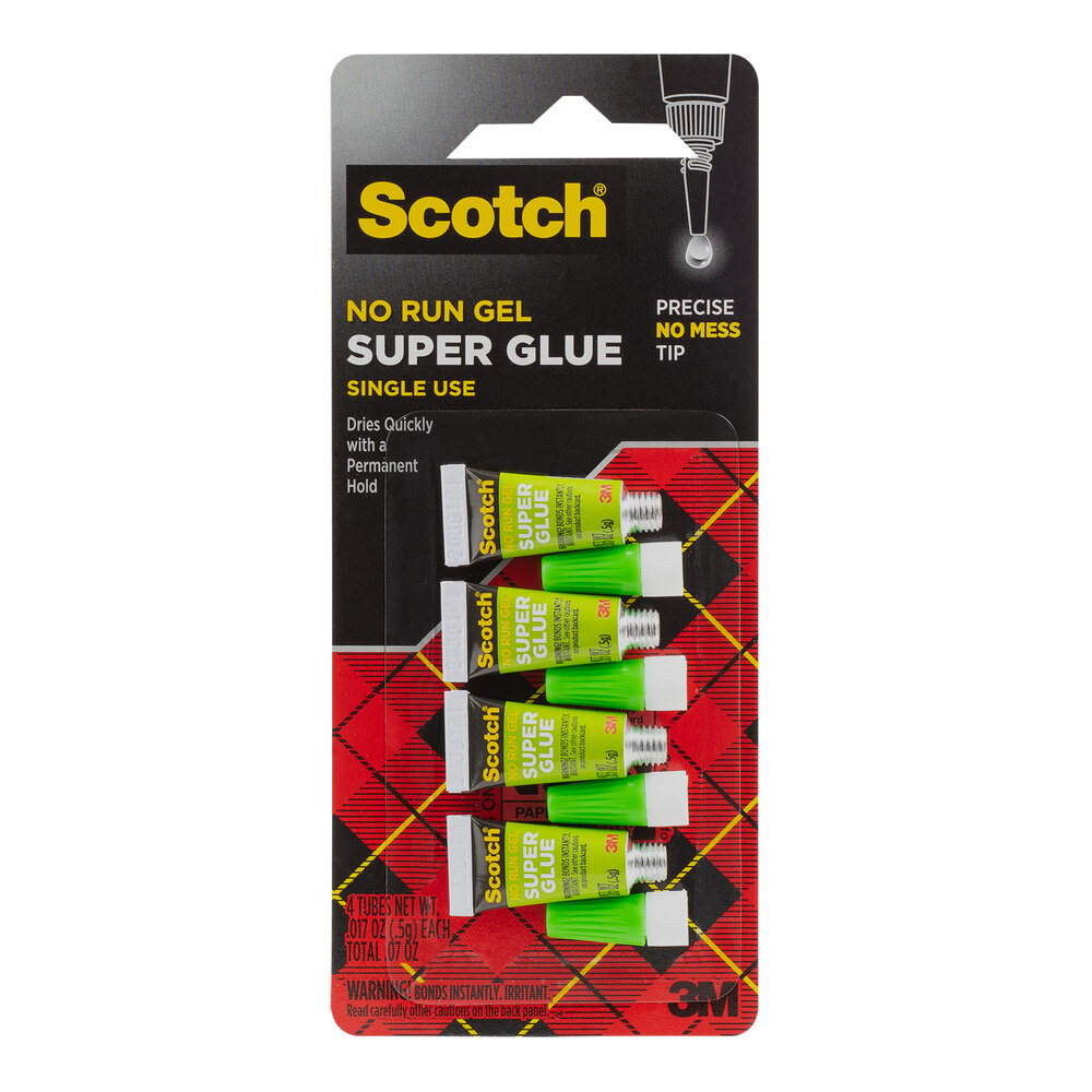 3M Scotch™ 0.017 oz. No Run Single-Use Gel Super Glue 7000047661 - 4/Pack