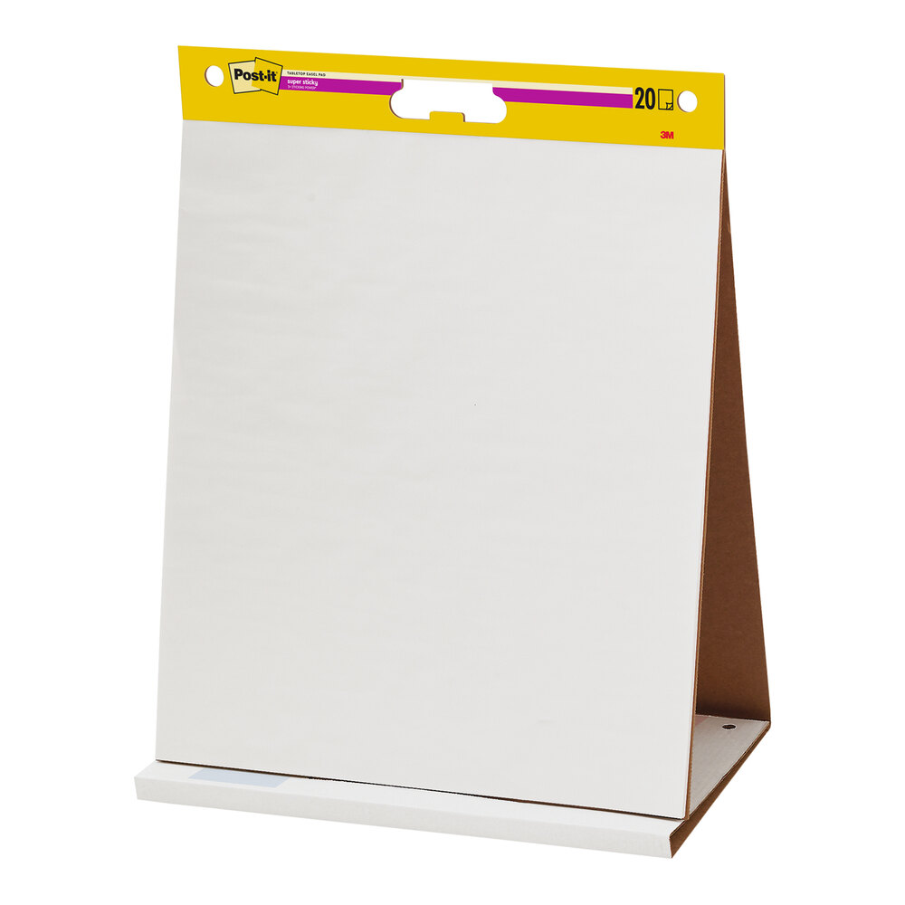 3M Post-It® 20" x 23" 20 Sheet White Tabletop Sticky Easel Pad