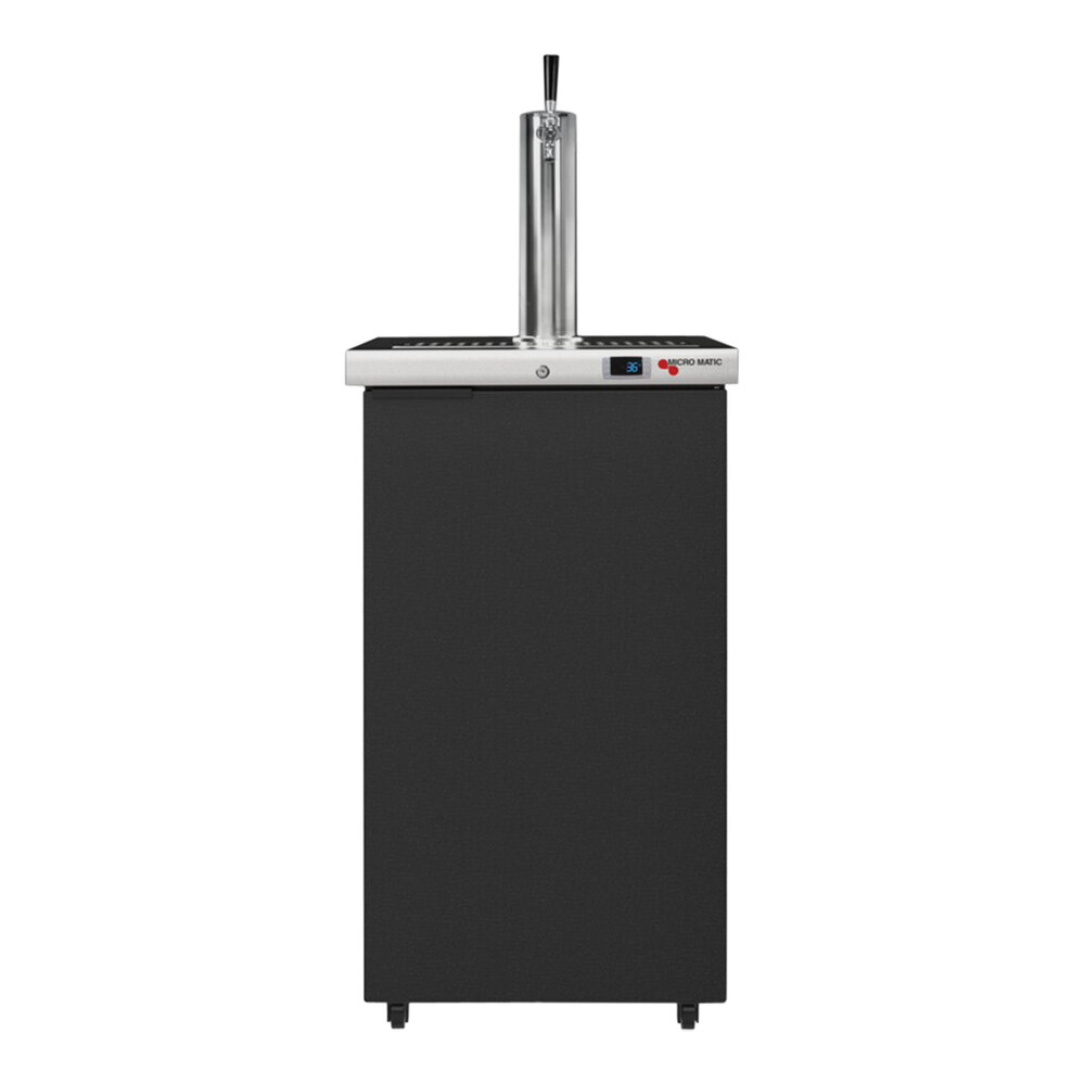 Micro Matic MDD17-E Pro-Line Slim17 17 1/2" Black Kegerator Beverage Dispenser with 1 Tap - (2) 1/6 Keg Capacity