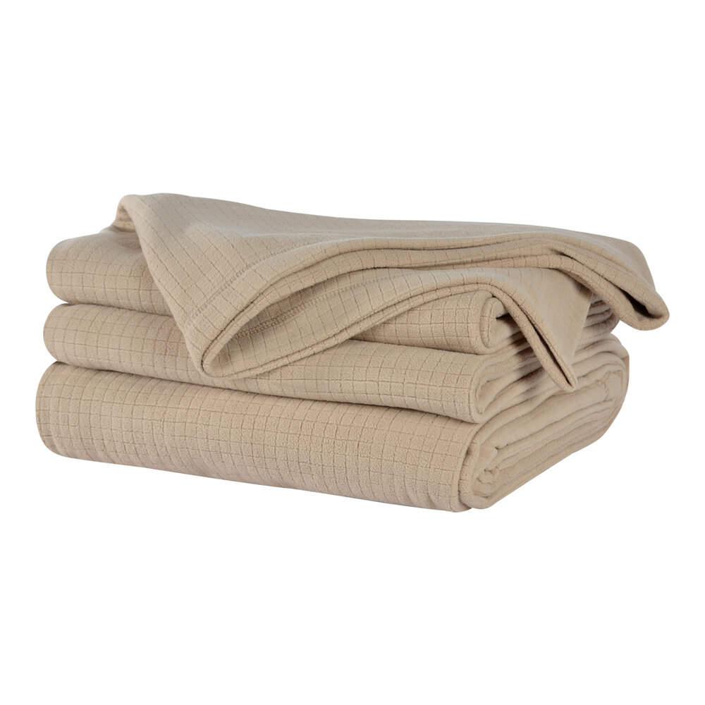 Berkshire Hospitality Polartec Softec 90" x 90" Full / Queen Size Linen 100% Polyester Fleece Blanket - 4/Case