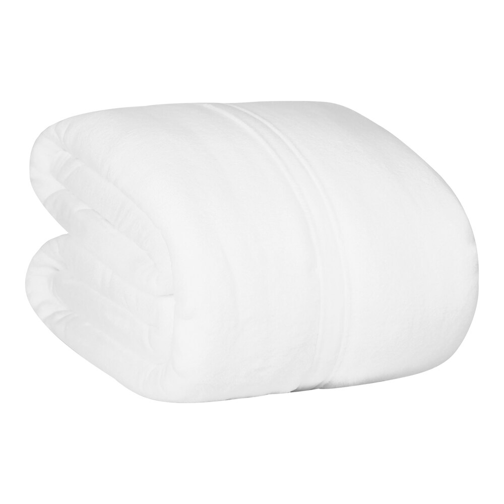 Berkshire Hospitality Serasoft+ 90" x 96" Full / Queen Size White 100% Polyester Blanket - 4/Case