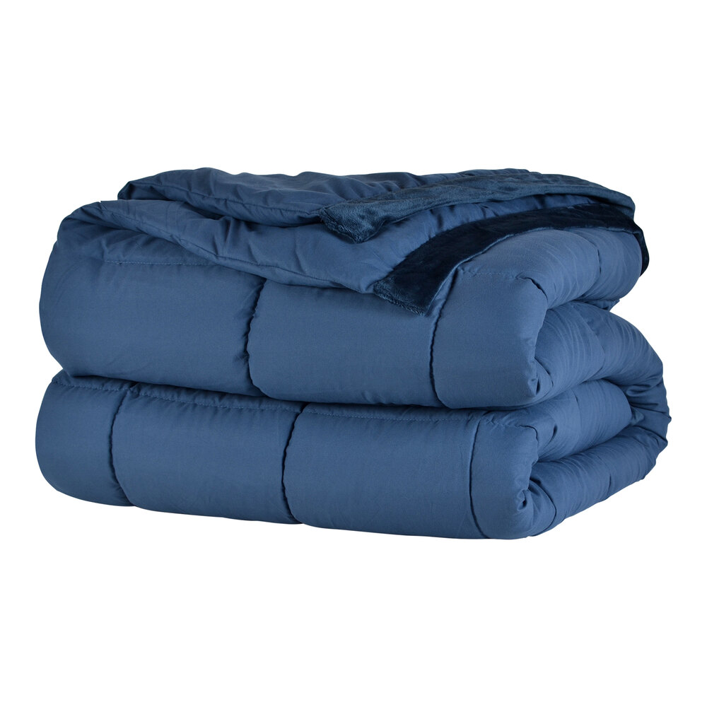Berkshire Hospitality 66" x 90" Twin Size Marine 100% Polyester Down Alternative Blanket - 4/Case