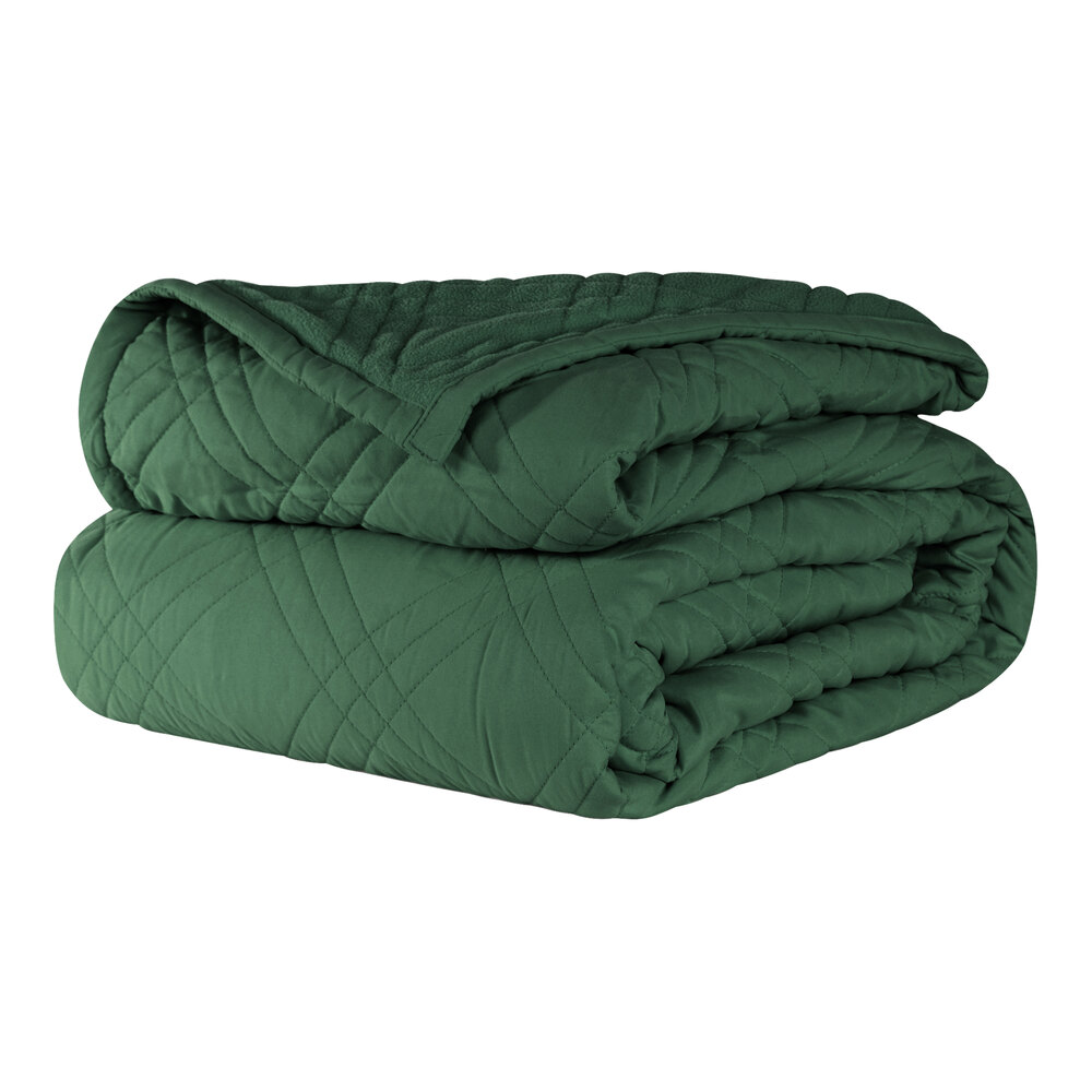 Berkshire Hospitality CozyCare Classic 65" x 95" Twin Size Forest 100% Polyester Fitted Coverlet - 4/Case