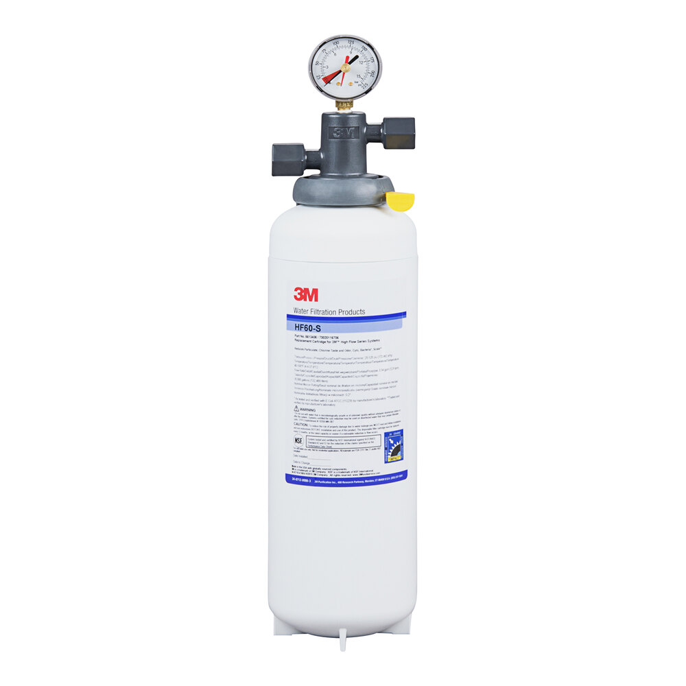 3M Water Filtration Products ICE160-S Single Cartridge Ice Machine Water Filtration System - 0.2 Micron Rating and 3.34 GPM