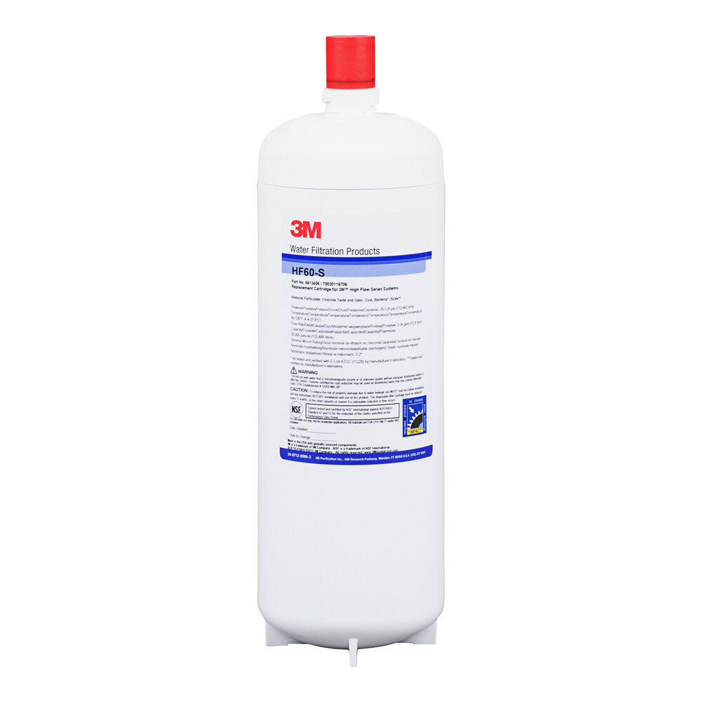 3M Water Filtration Products HF60-S Replacement Cartridge for ICE160-S Water Filtration System - 0.2 Micron and 3.34 GPM