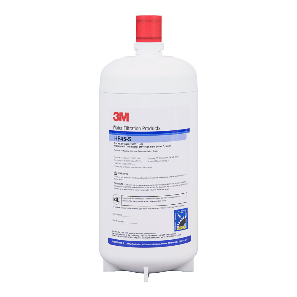 3M Water Filtration Products HF45-S Replacement Cartridge for ICE145-S Water Filtration System - 3 Micron and 2.1 GPM