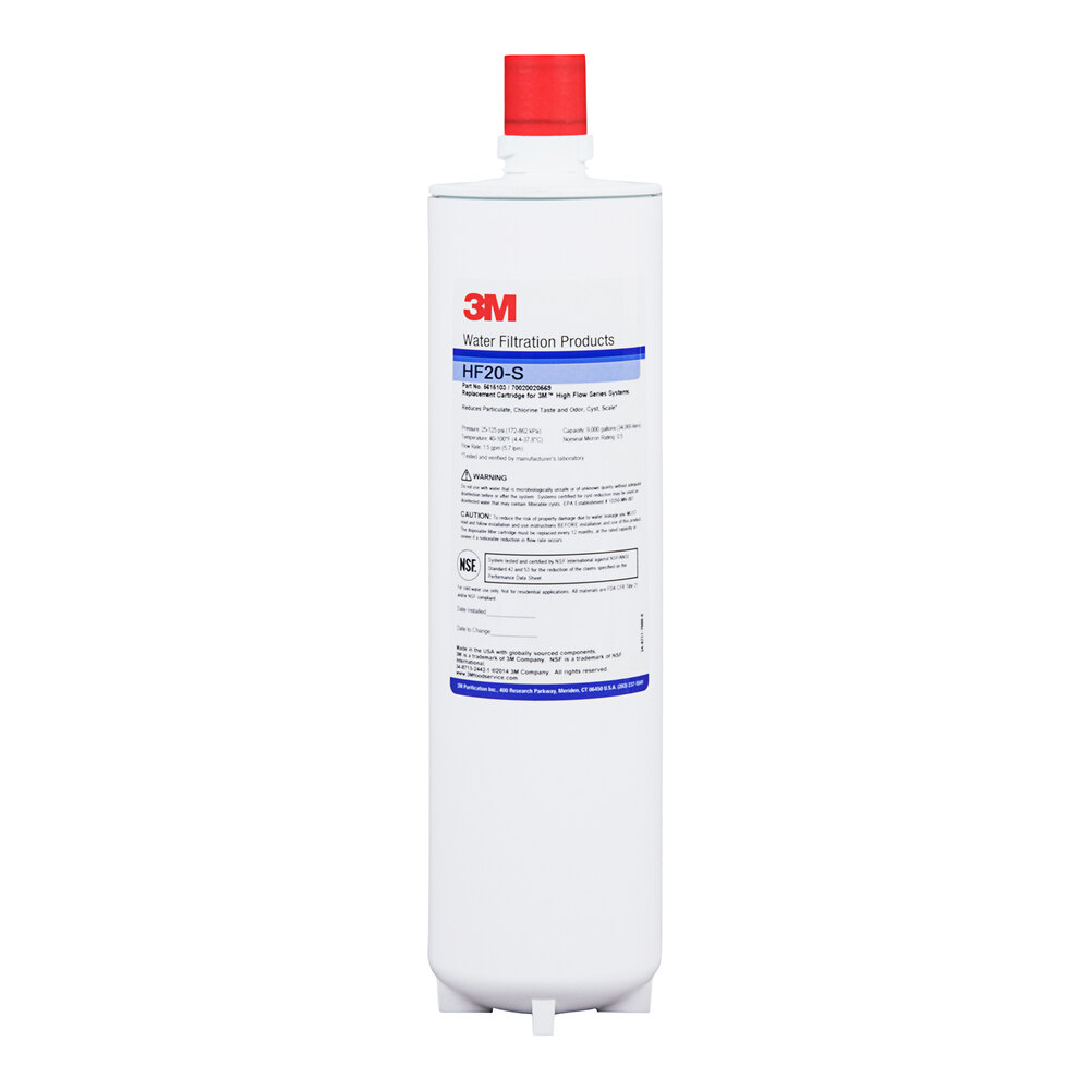 3M Water Filtration Products HF20-S Replacement Cartridge for ICE120-S Water Filtration System - 0.5 Micron and 1.5 GPM
