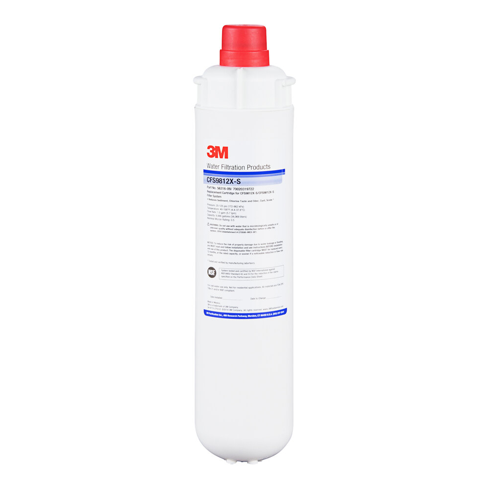3M Water Filtration Products CFS9812X-S 14 3/8" Retrofit Sediment, Cyst, Chlorine Taste and Odor Reduction Cartridge with Scale Inhibition - 0.5 Micron, 1.5 GPM