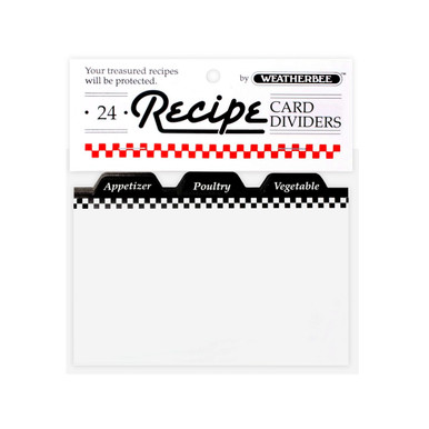 HIC Weatherbee Recipe Cards Dividers, 4 x 6 - Set of 24 (096)