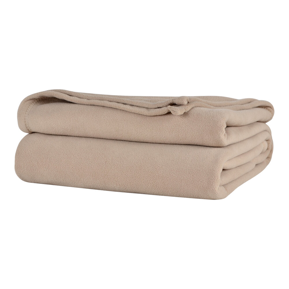 Berkshire Hospitality Microloft 90" x 90" Full / Queen Size Linen 100% Polyester Microfleece Blanket - 10/Case