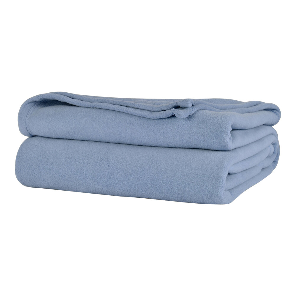 Berkshire Hospitality Microloft 66" x 90" Twin Size Periwinkle 100% Polyester Microfleece Blanket - 12/Case
